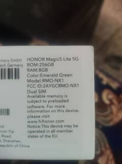 honor magic 5 lite 8gb 256gb dual sim non active