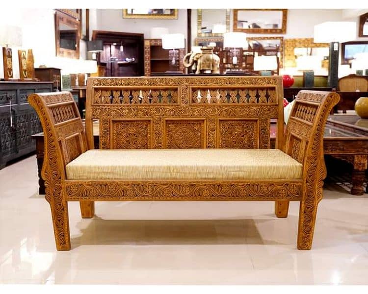 sofa set antique design in solid wood cumbed sofa L shape sofa set 3