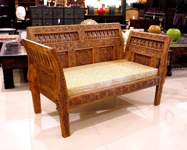 sofa set antique design in solid wood cumbed sofa L shape sofa set 4