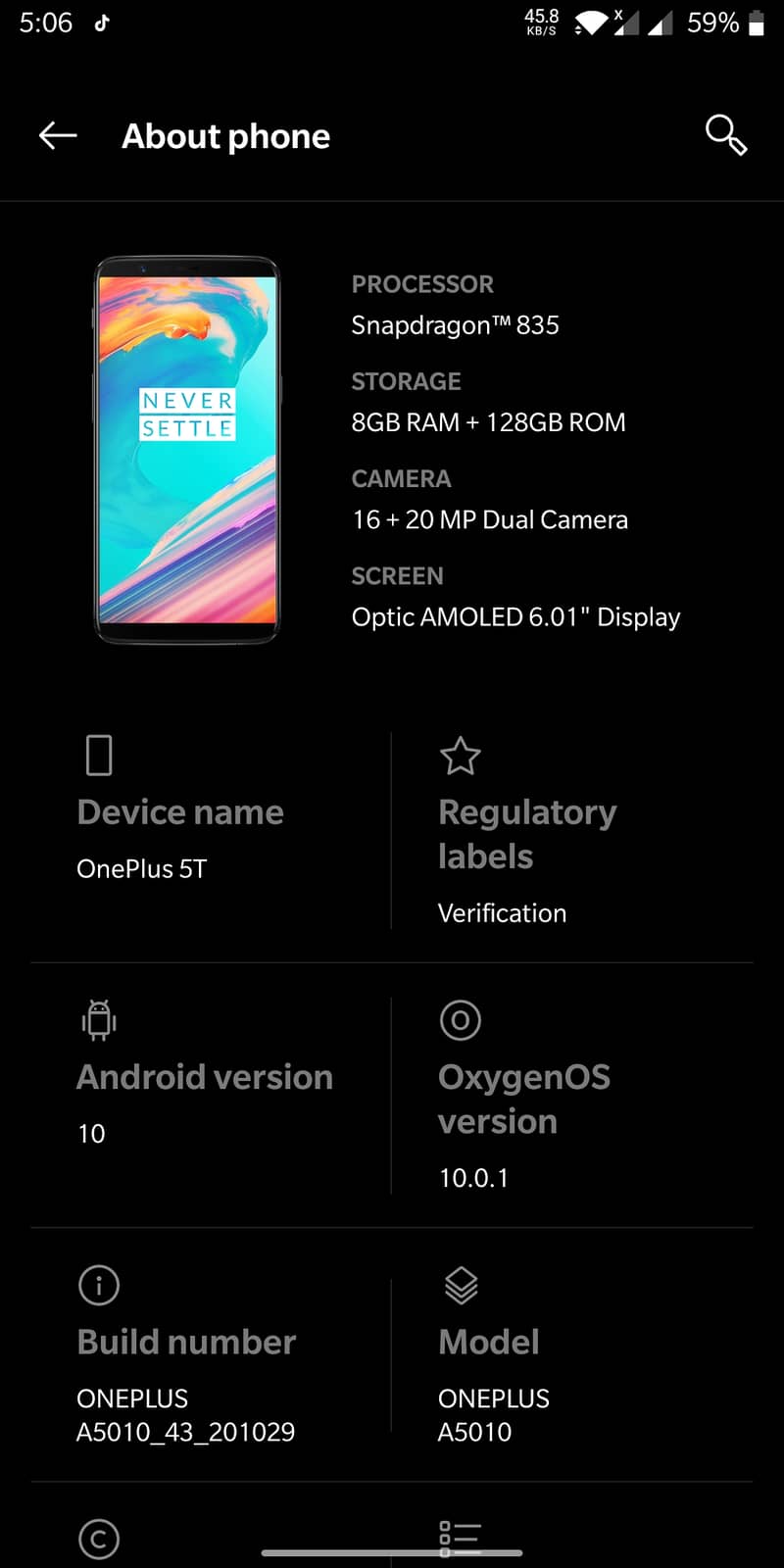 OnePlus 5t mobile 8/128 pta approved for PUBG mobile 60fps 8