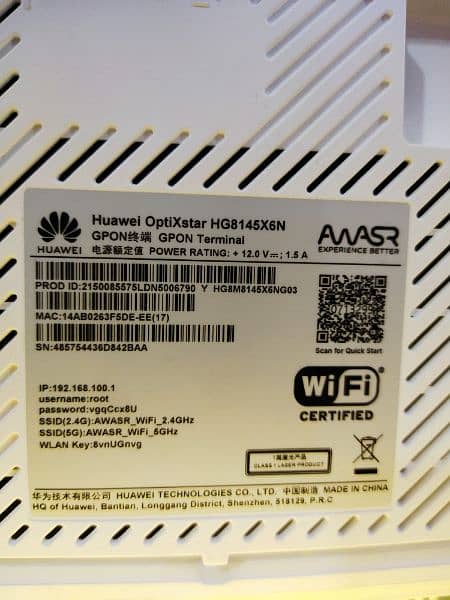 Huawei Epon / Gpon Wifi 6 Dual Band Fiber Optic Wifi Router 5