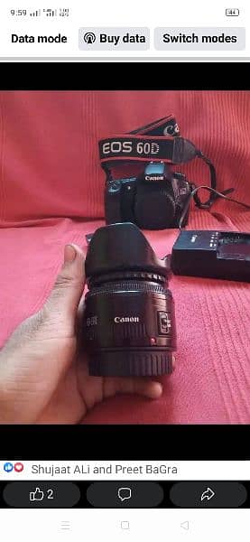 Canon 60d with box And 50mm canon lense 3