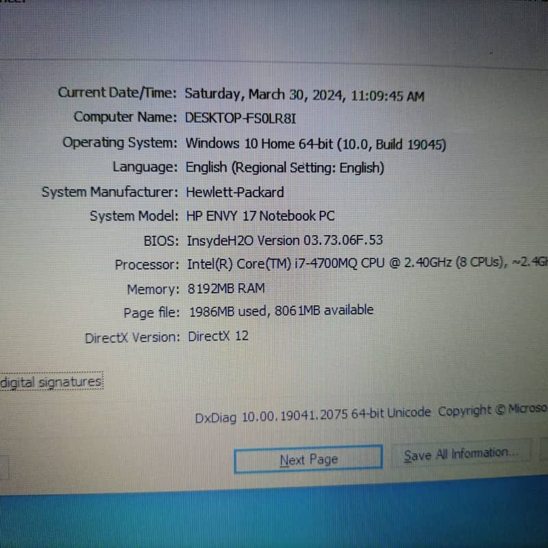 Hp Envy 17 Quad Edition i7-4700MQ 4th Gen 12GB Ram 180GB Intel Orignal 16