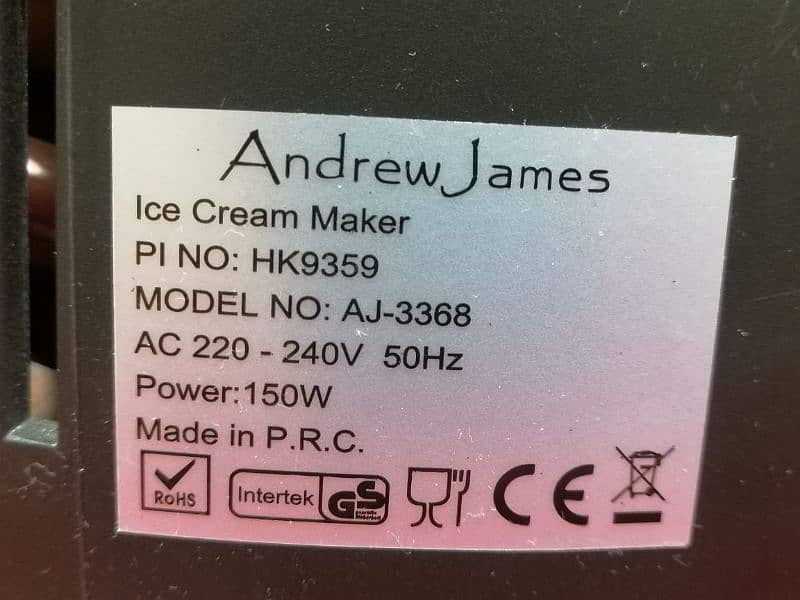 Andrew James Fully Automatic Ice Cream Maker, Imported 7