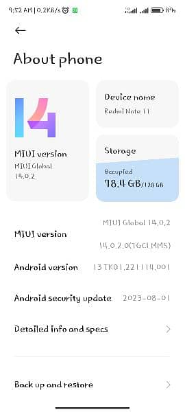 Xiaomi Redmi note 11 9