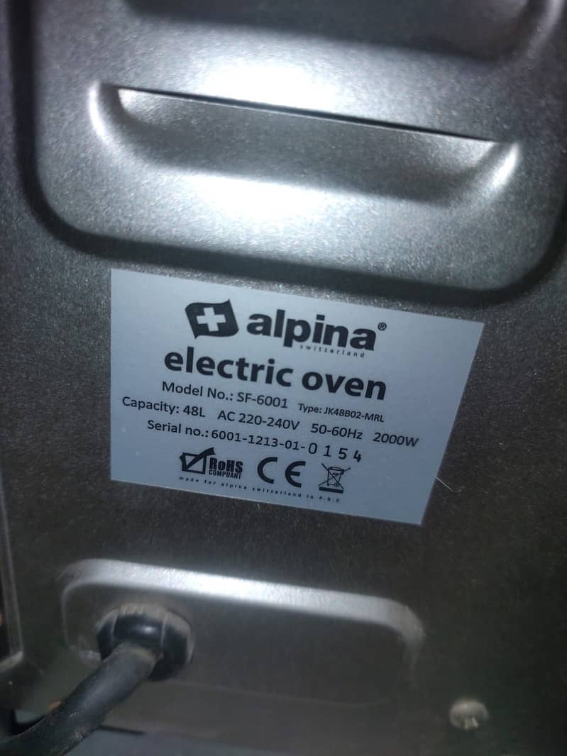 For Sale: Alpina SF-6001 Electric Oven – Perfect for Cooking and Bak 9