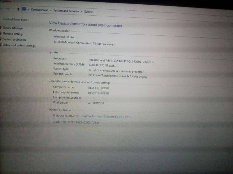 Laptop i5 Lenovo Thinkpad 4GB/ 500GB 3
