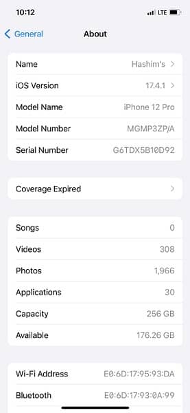 Iphone 12 pro (PTA APPROVE) 256 GB 0