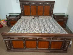 Bed set double bed with dressing table