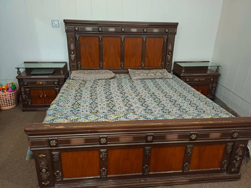 Bed set double bed with dressing table 1