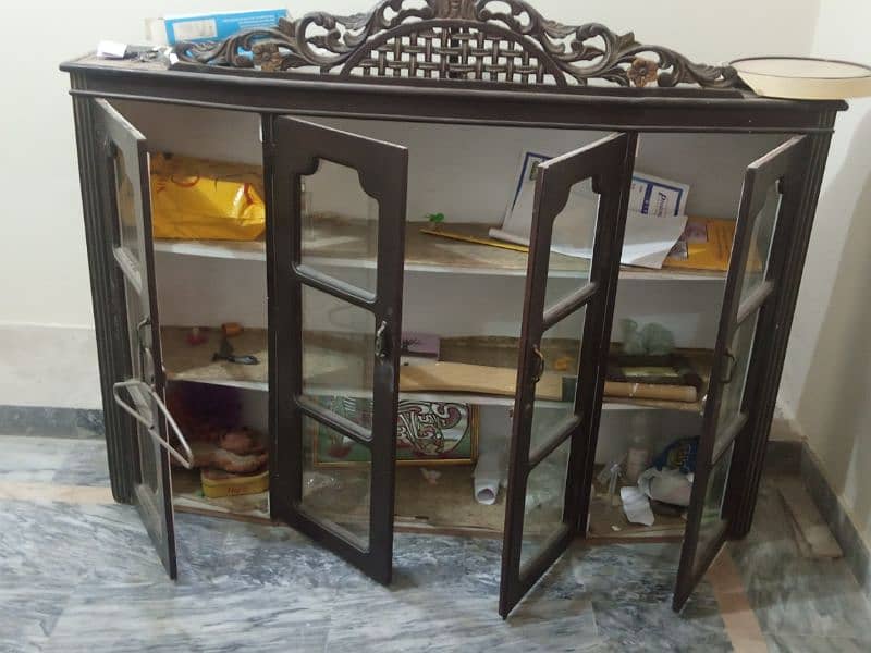 Wood Wooden Glass Showcase For Sale !!! 5