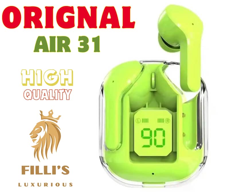 Air 31 Orignal High Quality Wireless crystal earbuds-EARBUDS COD AVAIL 0