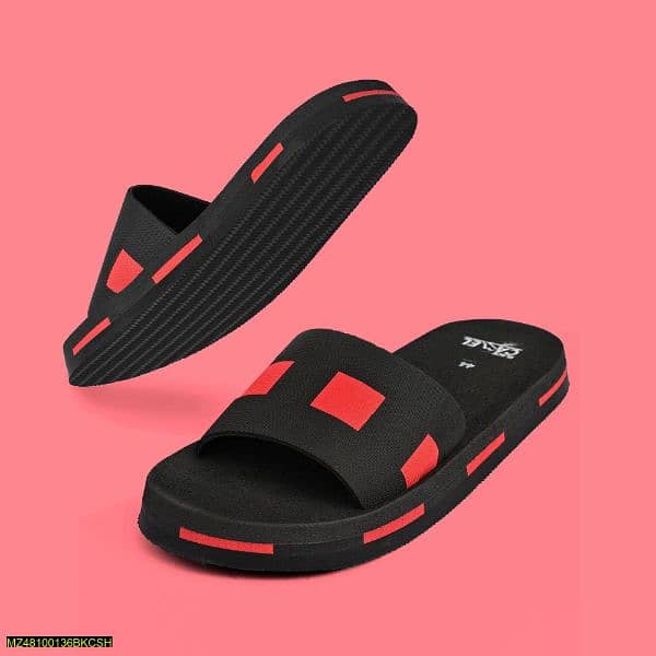Black Camel Box Style Slides, Red 0
