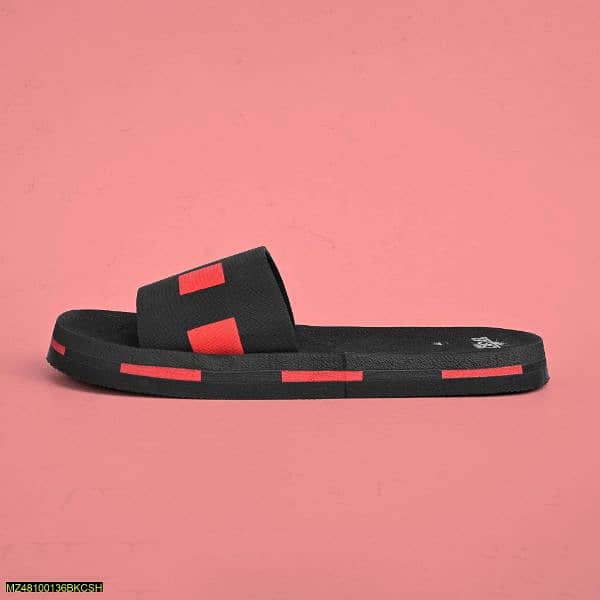 Black Camel Box Style Slides, Red 1