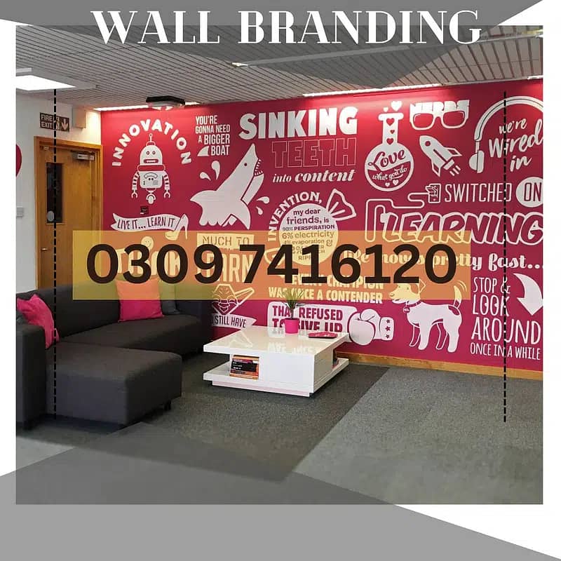 Wall Branding and Wallpapers for Offices and shops in Lahore 0