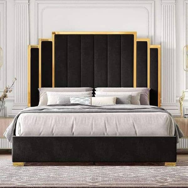 double bed set, sheesham wood bed set, king size bed set, complete set 5