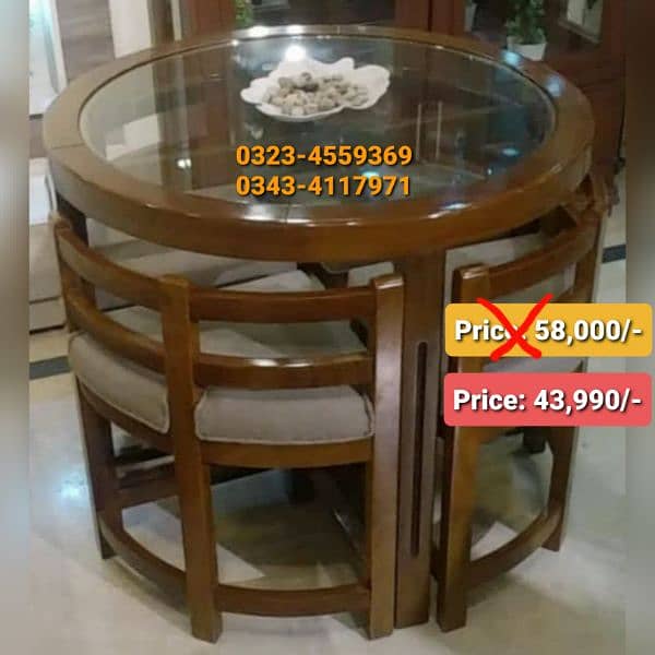 Smart dining table/round dining table/4 chair/6 chair/dining table 6