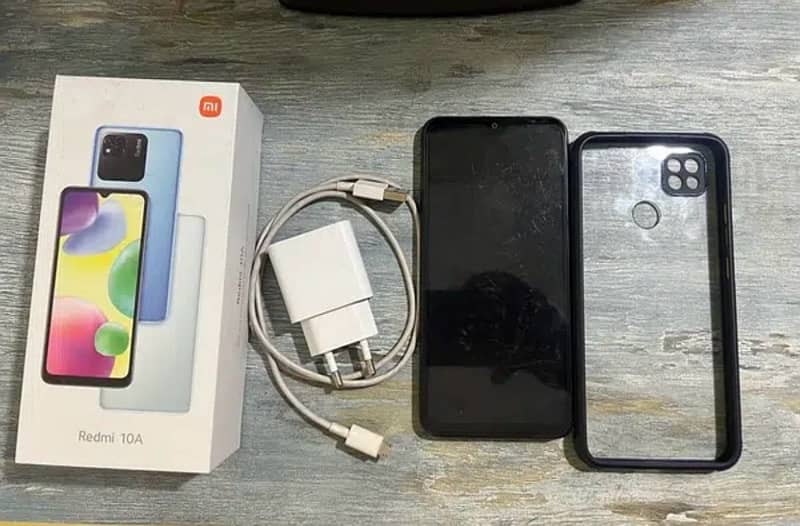 MI redmi 10A 4 128Gb storage. best condition box charger casing mobile 0