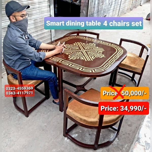 Smart dining table/round dining table/4 chair/6 chair/dining table 0