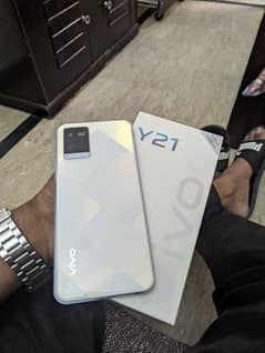 vivo y21 with box and charger 03098483503
