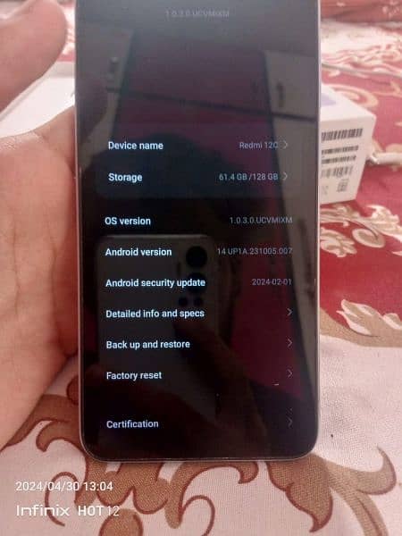 Redmi 12c 4/4 128 official pta approved 7