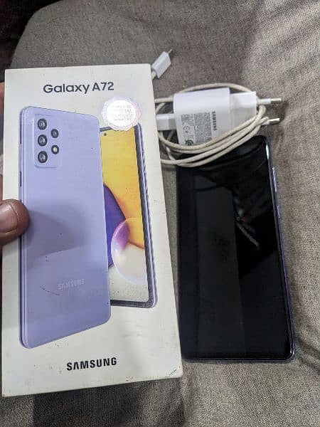 Samsung a72 8/128 10/10 with box and oregnal charger PTA apporved 8