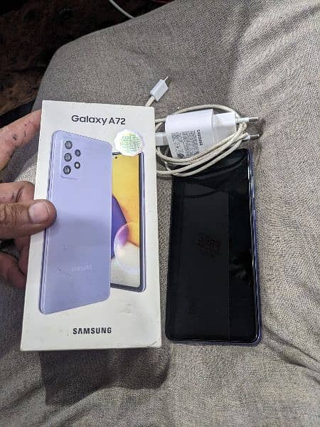 Samsung a72 8/128 10/10 with box and oregnal charger PTA apporved 9
