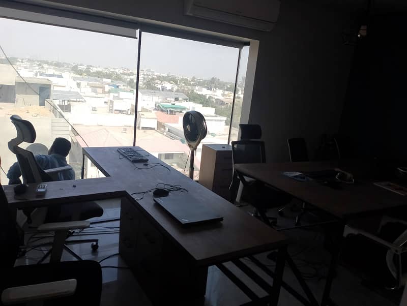 Defence DHA phase 5 badar commercial fully furnished office at good location available for rent 1