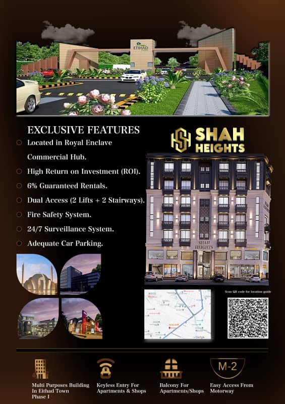 Studio Apartment Available for Sale with 2 Year Instalment Plan in Etihad Town Lahore. 3
