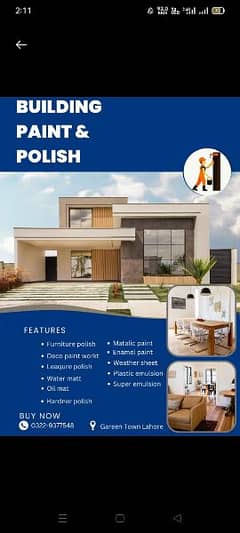 building paint and polish and furniture polish