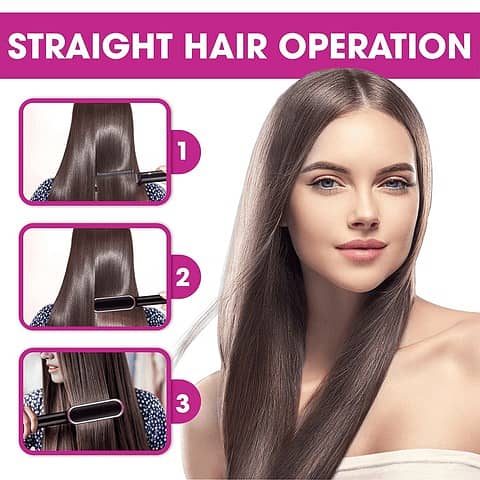 New Stock Hair Straightening Brush For Girls Straightener Heat Curler 4