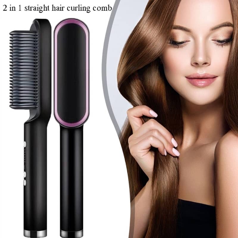 New Stock Hair Straightening Brush For Girls Straightener Heat Curler 6