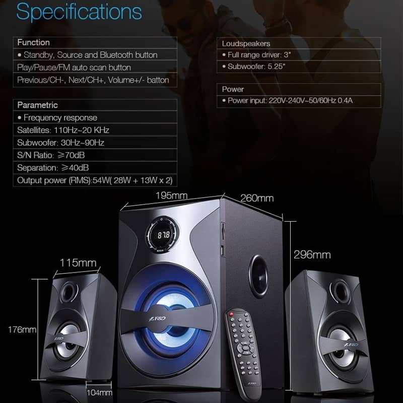 F&D F380X NFC 2.1 Multimedia Bluetooth Speakers 1