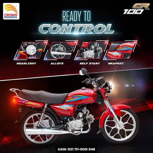 SELF START 100CC 70cc ALLOY WHEELS CROWN BRAND NEW 2025 03044078085 1