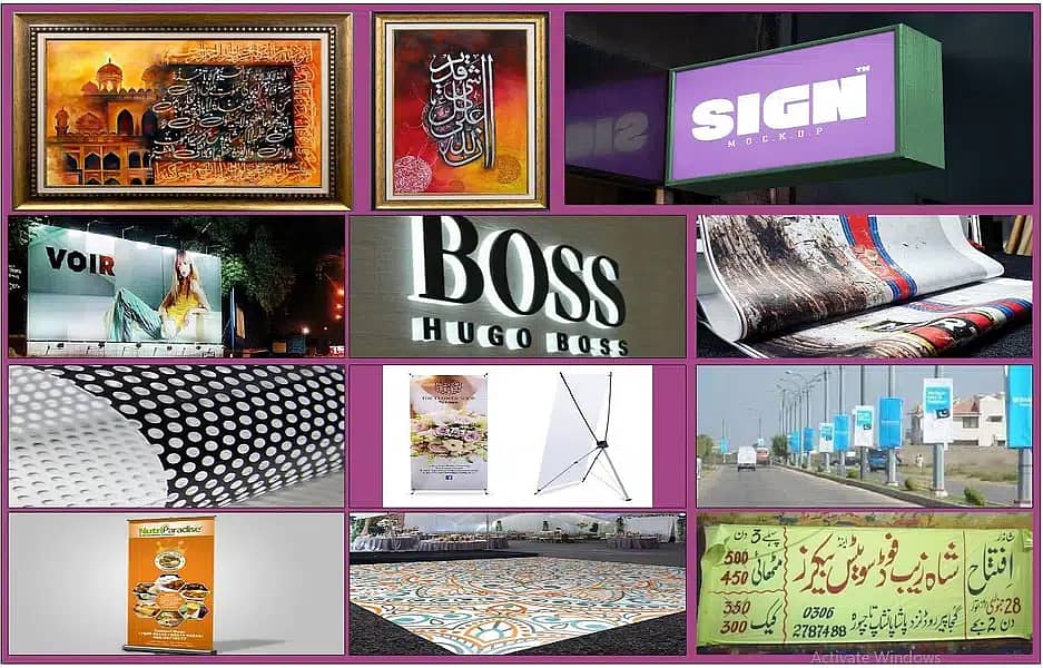 Flex Printing, Banners Printing, sign board, LED 3D backlight board 1