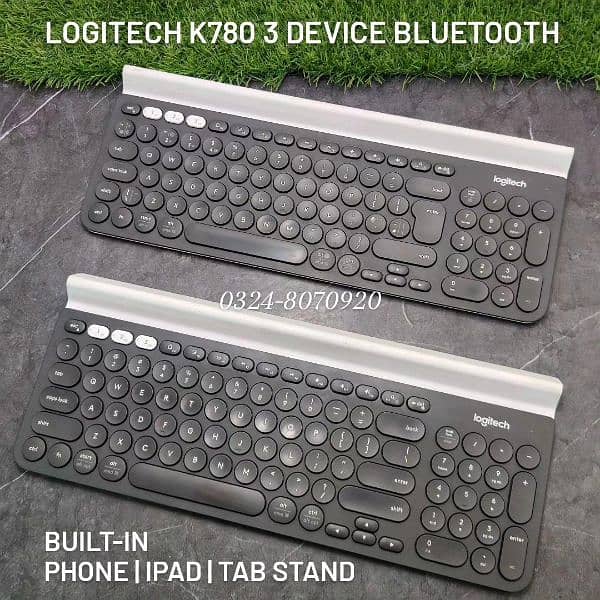 Logitech K780 3 Device Bluetooth Wireless Keyboard Silent Soft Keys BT 0