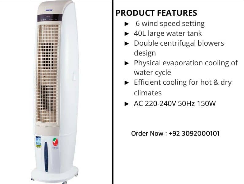 Geepas Portable Automatic Air Cooler Dubai Brand New Box Peck 4