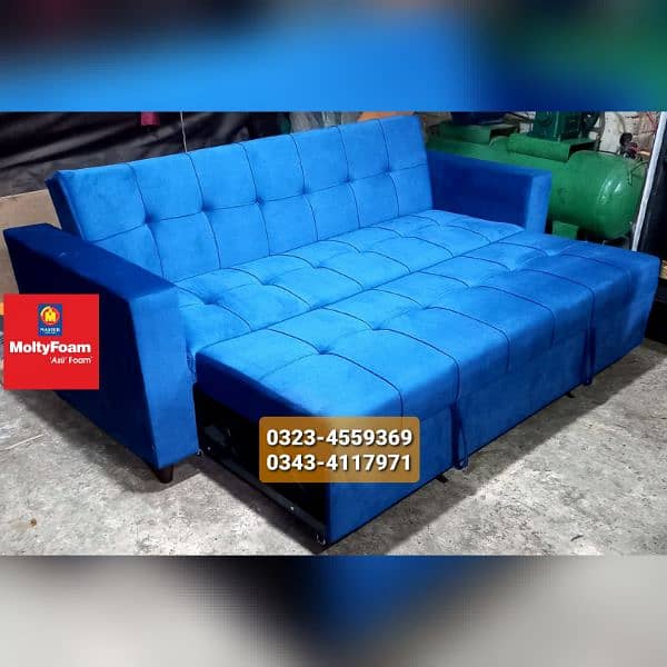 Molty double bed sofa cum bed/dining table/stool/Lshape sofa/chair 1