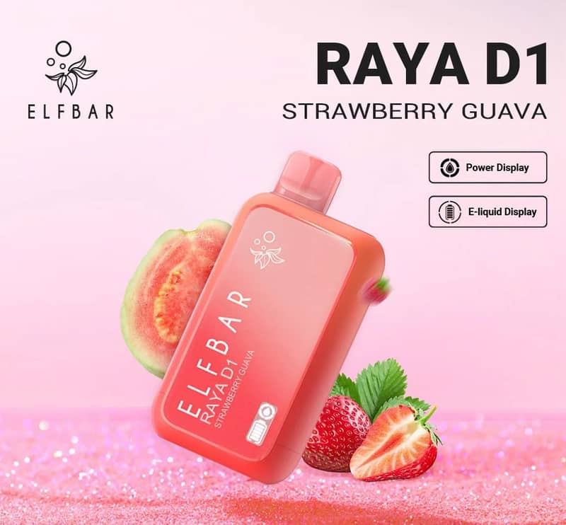 Elf Bar Raya D1 Strawberry Guava (13,000 Puffs)|Delivery free 0