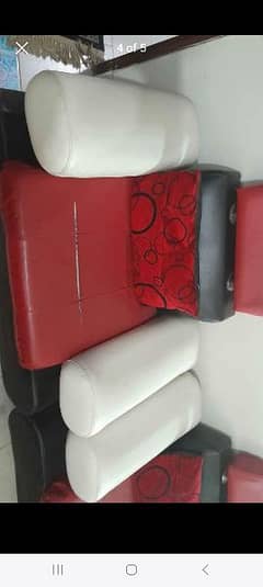 red white leather sofa 7 seater