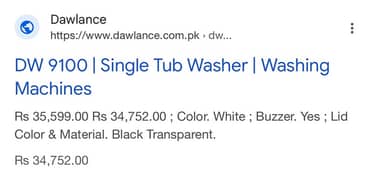 Brand new dawlance washing machine