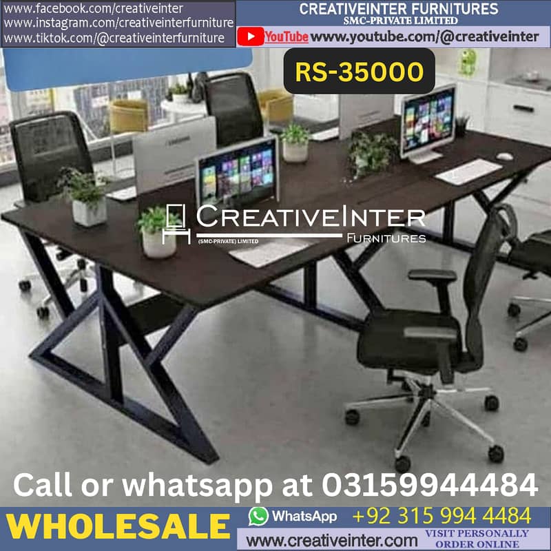 Executive Office Table L shape Desk Study Computer Workstation Chair 17