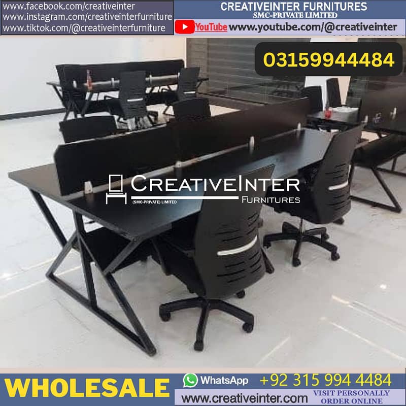 Executive Office Table L shape Desk Study Computer Workstation Chair 18