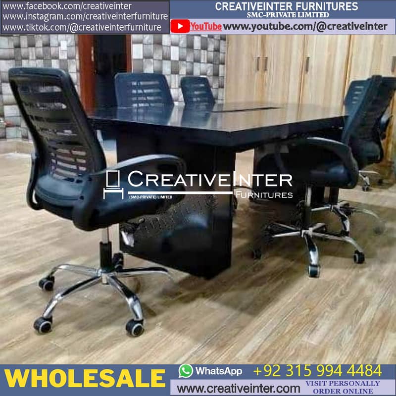 Executive Office Table L shape Desk Study Computer Workstation Chair 19