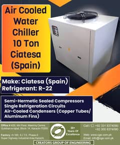 Air Cooled Water Chiller 10 Ton Ciatesa (Spain)