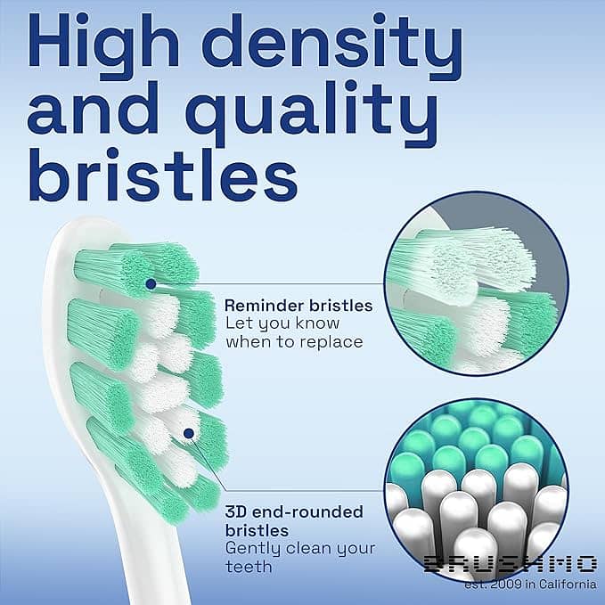 Brushmo Replacement Toothbrush Heads Compatible with Philips Sonicare 3
