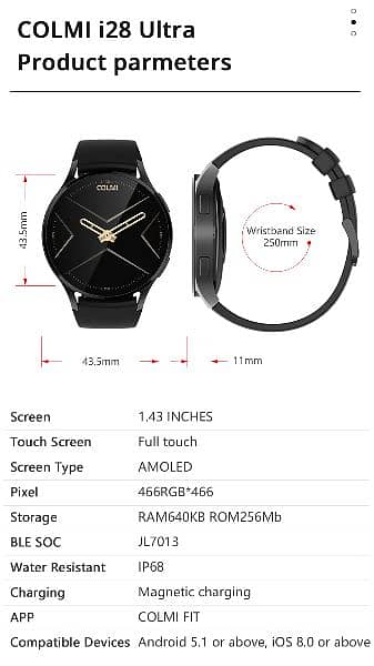 COLMI i28 Ultra Al Smartwatch
AMOLED Display Bluetooth Calling New 8