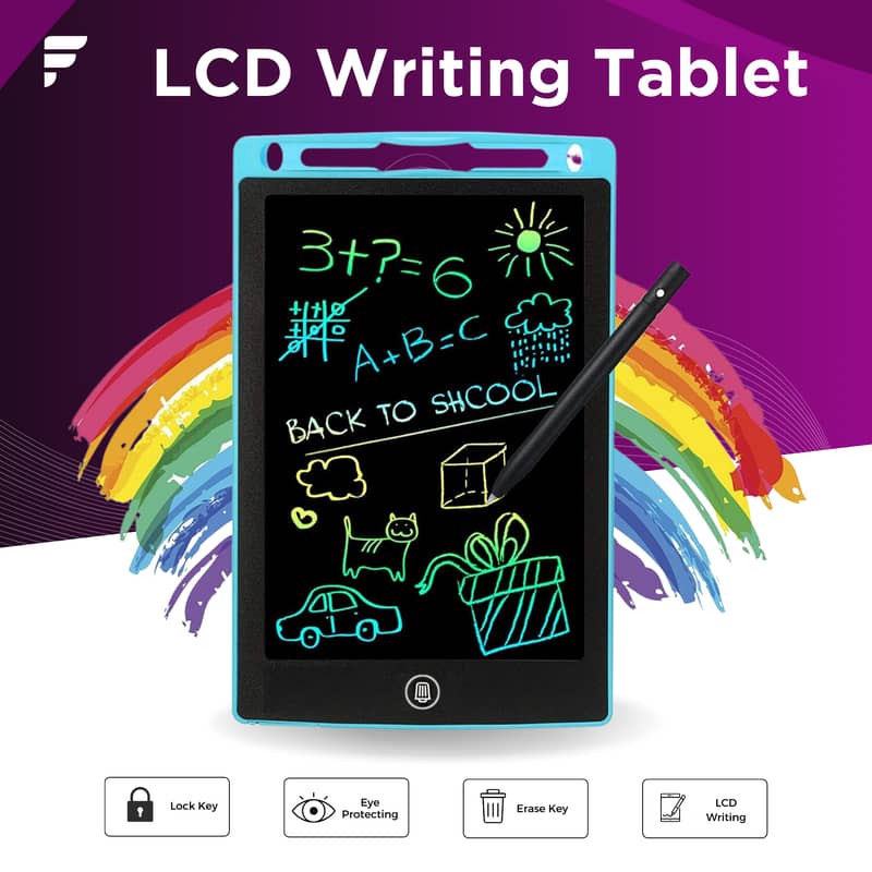 New 8.5 inch LCD Writing Tablet for Kids - Multi-Color Doodle Drawing 0