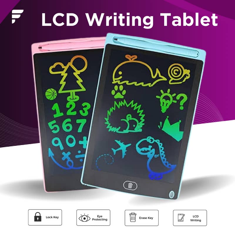 New 8.5 inch LCD Writing Tablet for Kids - Multi-Color Doodle Drawing 1