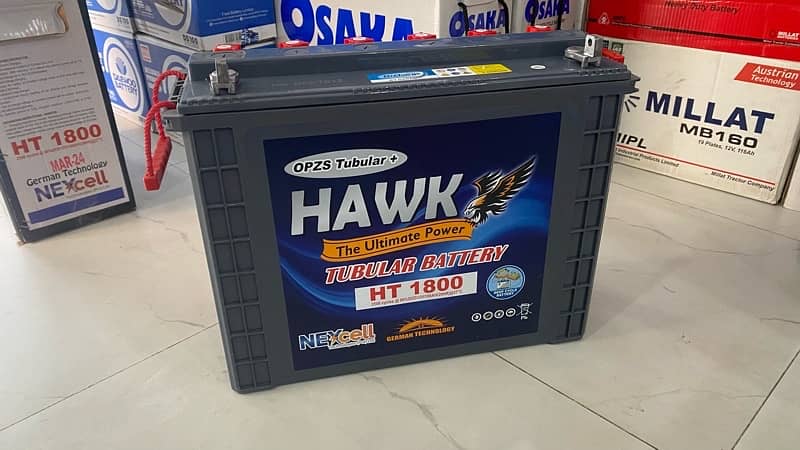 HAWK HT-1800 Tubular Battery 180 Ampere 0